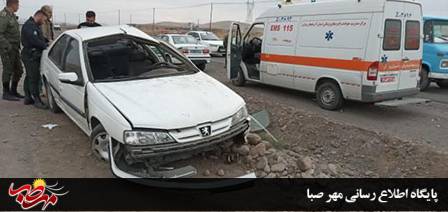 شش مصدوم در پی واژگونی پژو پرشیا در محور میانه ترک