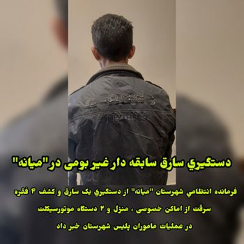 دستگیری سارق سابقه دار غیر بومی در “میانه”