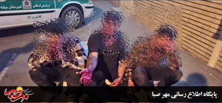 زمین گیرشدن افراد قمه به دست در انتهای میدان خانمحمدی توسط پلیس میانه
