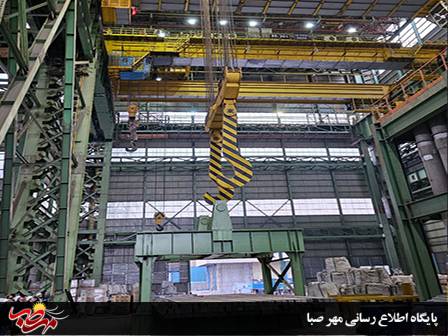 نصب و راه‌اندازی جرثقیل‌سقفی ۲۴۰/۳۲۰ تنی دهانه ذوب سالن فولادسازی مجتمع فولاد میانه