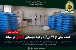 کشف بیش از ۲۱ تن آرد و کود شیمیایی قاچاق در میانه